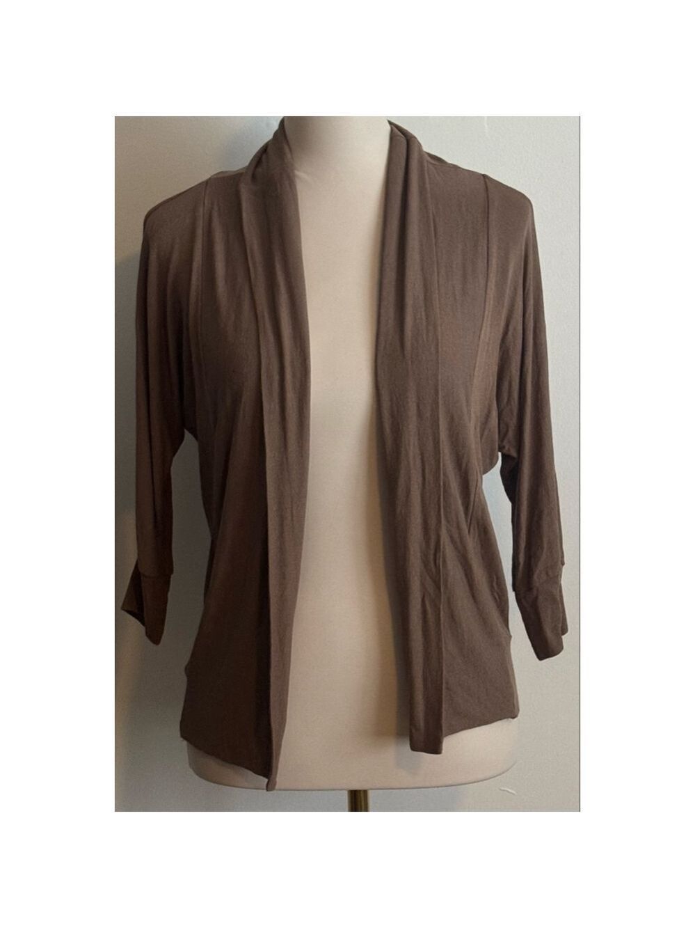 Women's Tea n Rose Brown Open Front Cardigan S